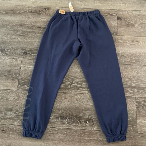 NWT Victoria's Secret PINK Everyday Classic fleece Logo sweatpants Medium Blue - Picture 2 of 6